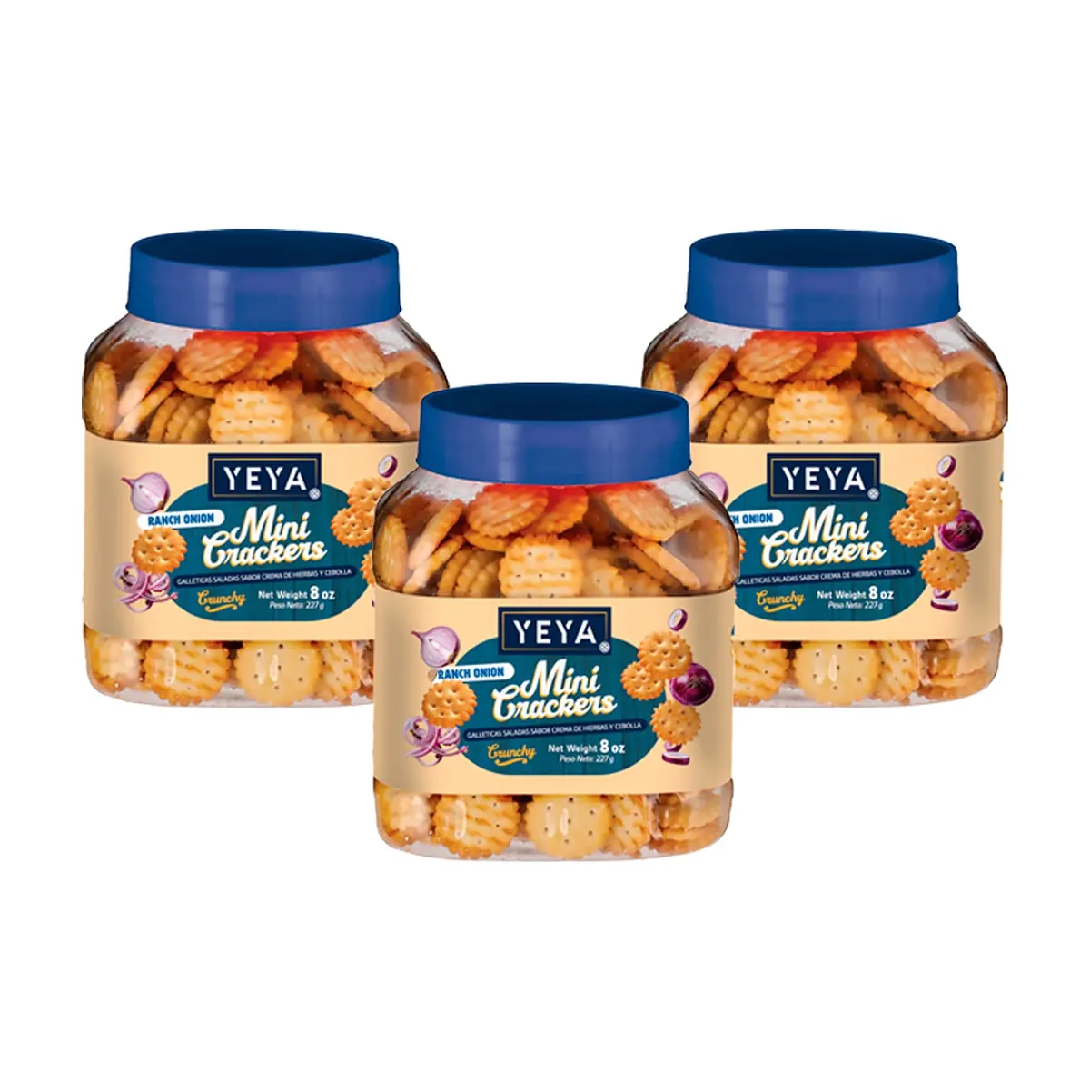 Galleticas saladas sabor crema de hierbas y cebolla YEYA (3 x  227 g )