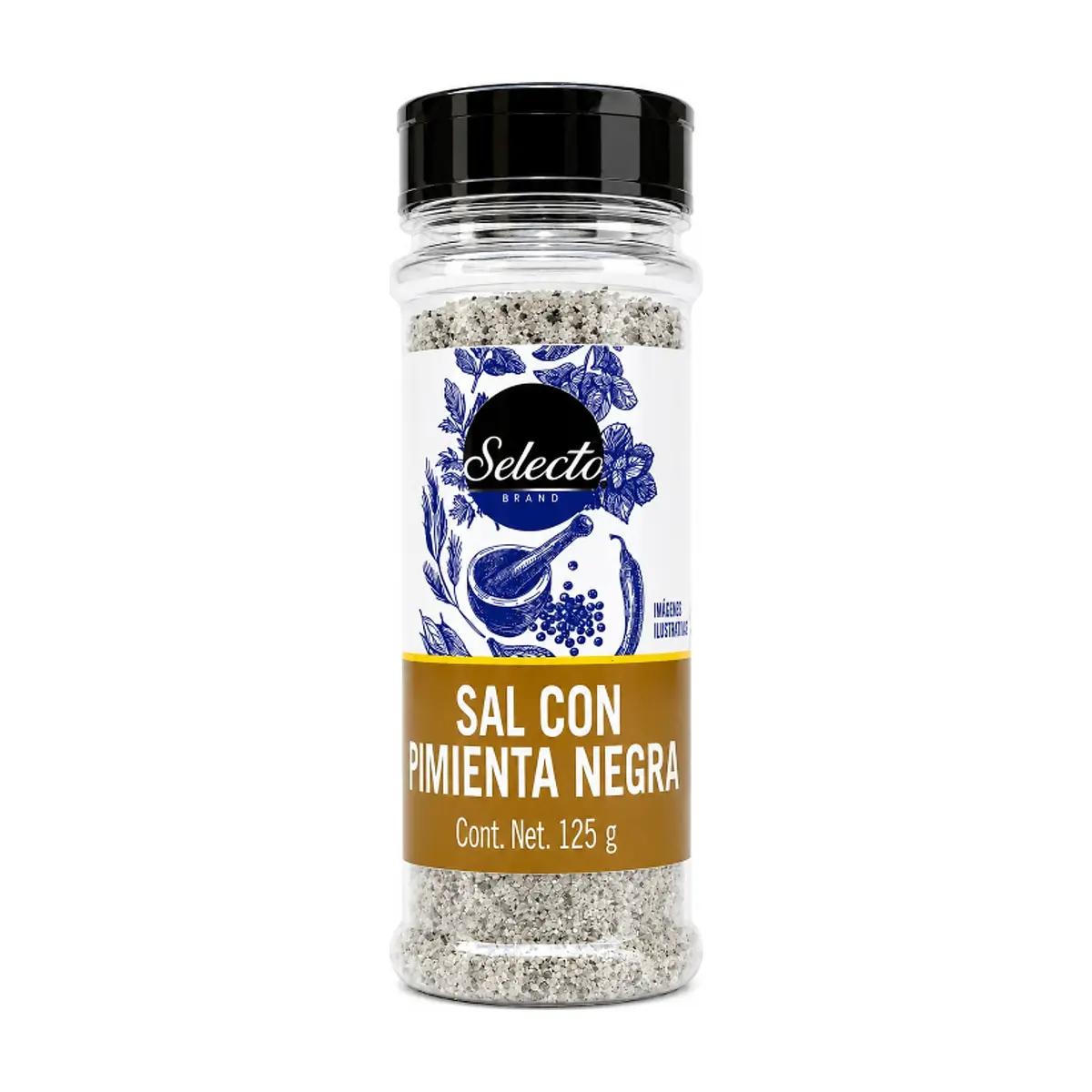 Sal con pimienta negra Selecto Brand (125 g / 4.41 oz)