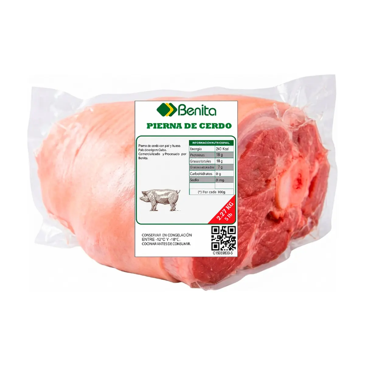 Pierna de cerdo con piel y con hueso Benita (2.27 kg / 5 lb) - Miniatura 3