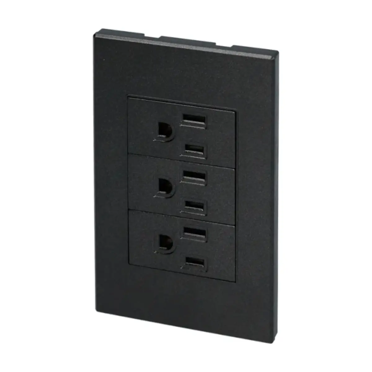 Tomacorriente triple color negro de 1/3 Surtek P628N