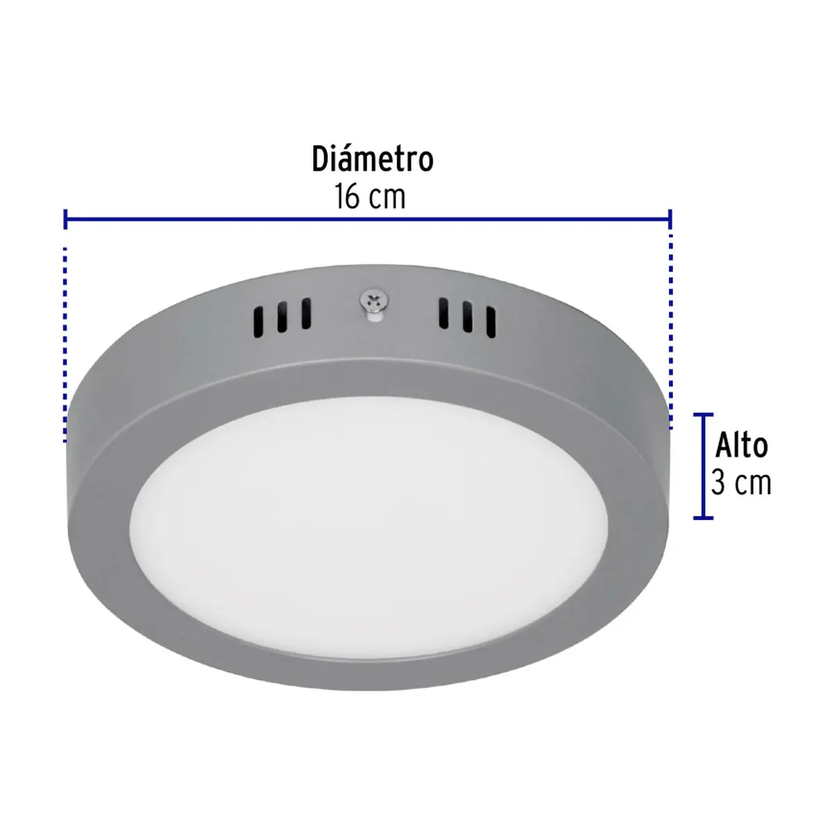 Luminario redondo gris LED 12 W Volteck PLA-215L - Thumbnail 6