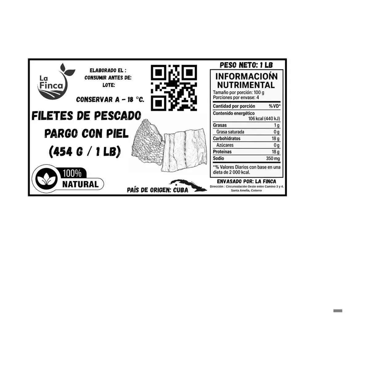 Filetes de pescado pargo con piel La Finca (454 g / 1 lb) - Thumbnail 3