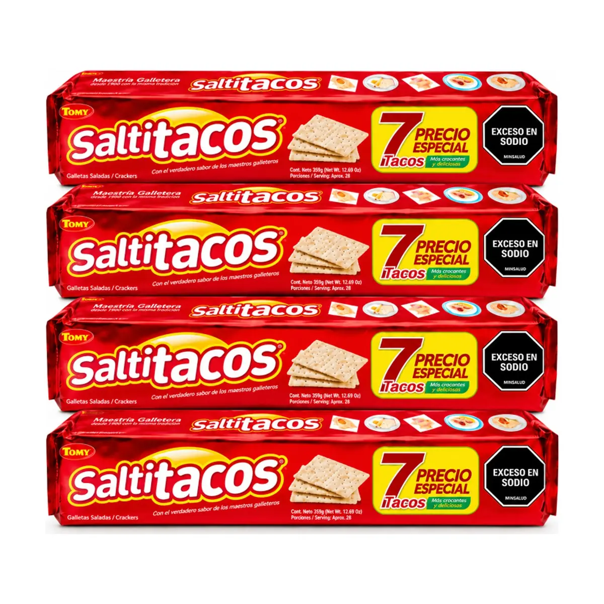 Galletas saladas Tomy Saltitacos (4 x 595 g / 1.3 lb)