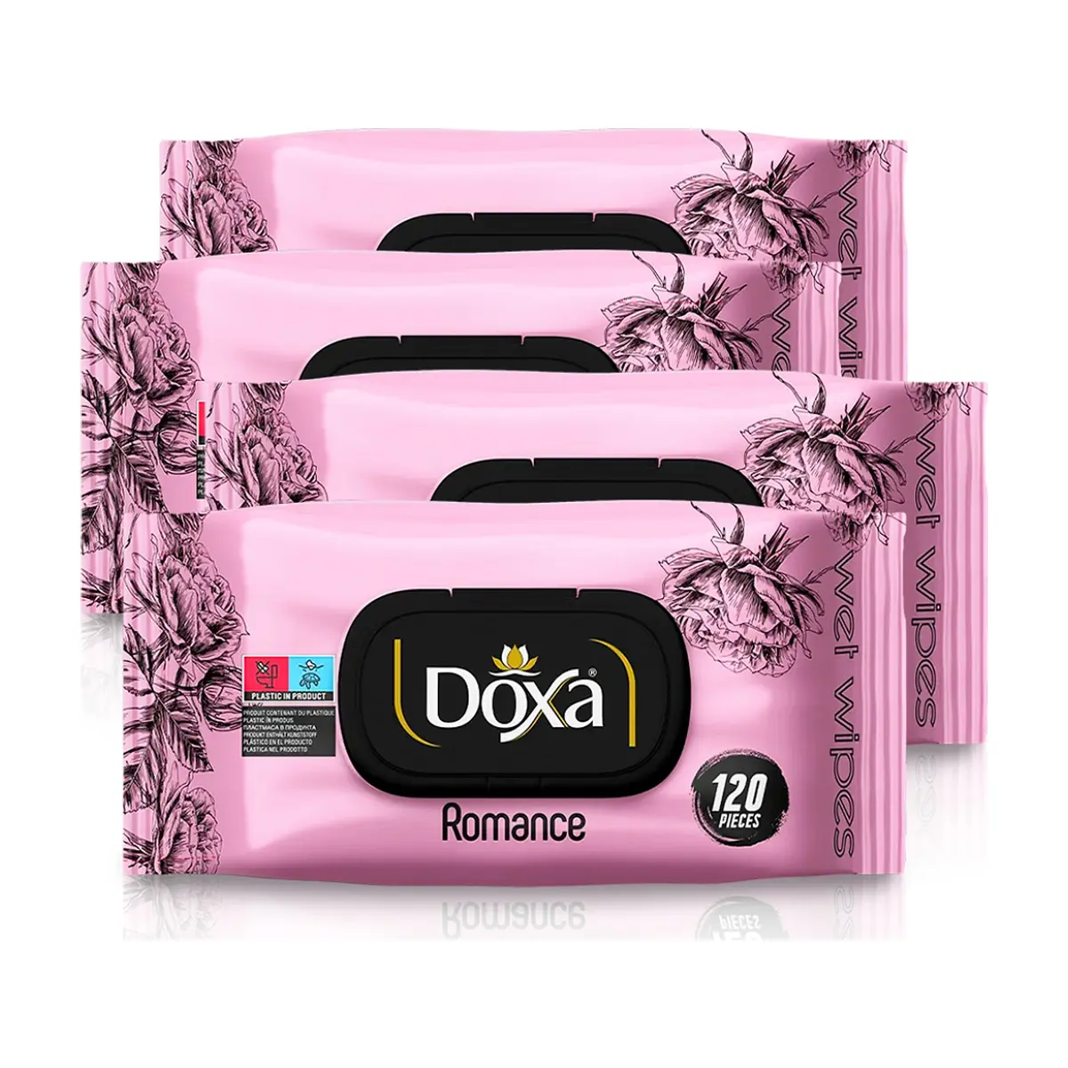 Toallitas húmedas con aroma a romance Doxa (4 x 120 U)