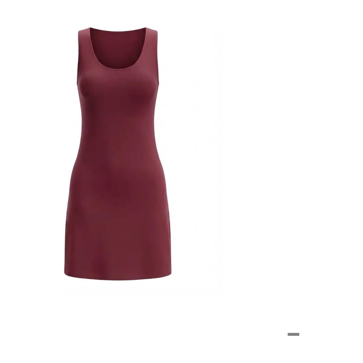 Vestido corte princesa rojo vino sin mangas con cuello redondo Torbex (Talla única)