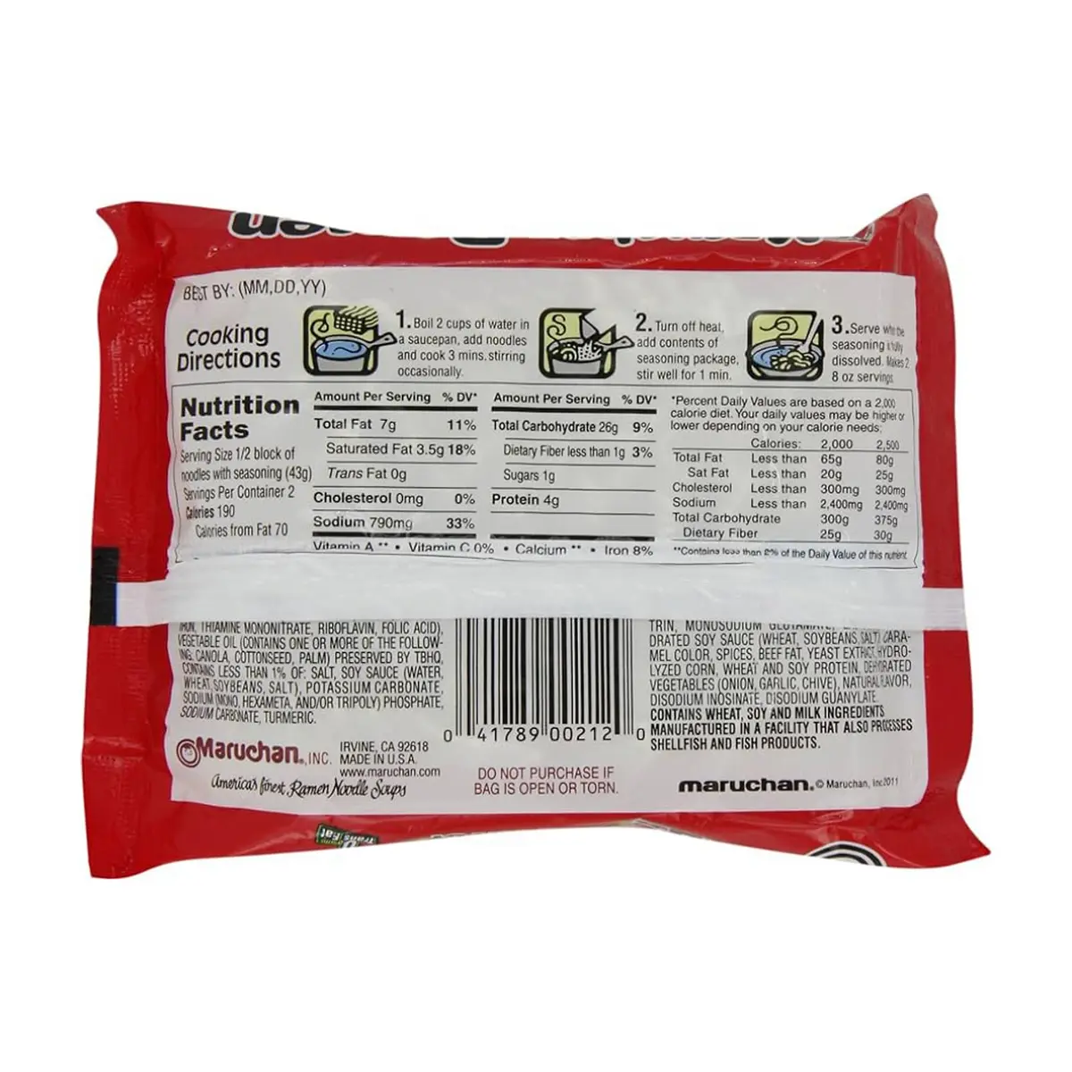 Sopa instantánea de fideos sabor carne de res Maruchan (85 g / 2.99 oz) - Thumbnail 2