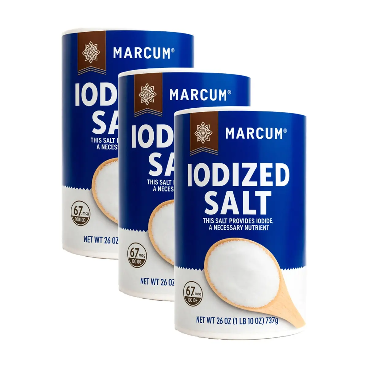 Sal yodada Marcum (3 x 737 g / 1.6 lb )