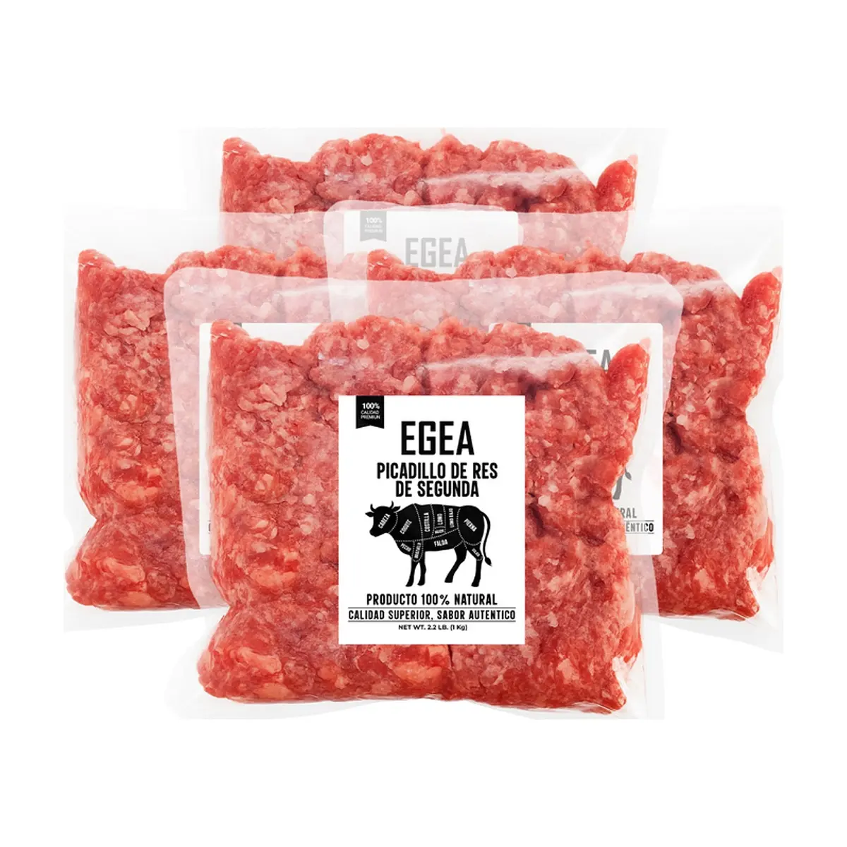 Picadillo de res de segunda EGEA (4 x 1 kg / 2.2 lb)