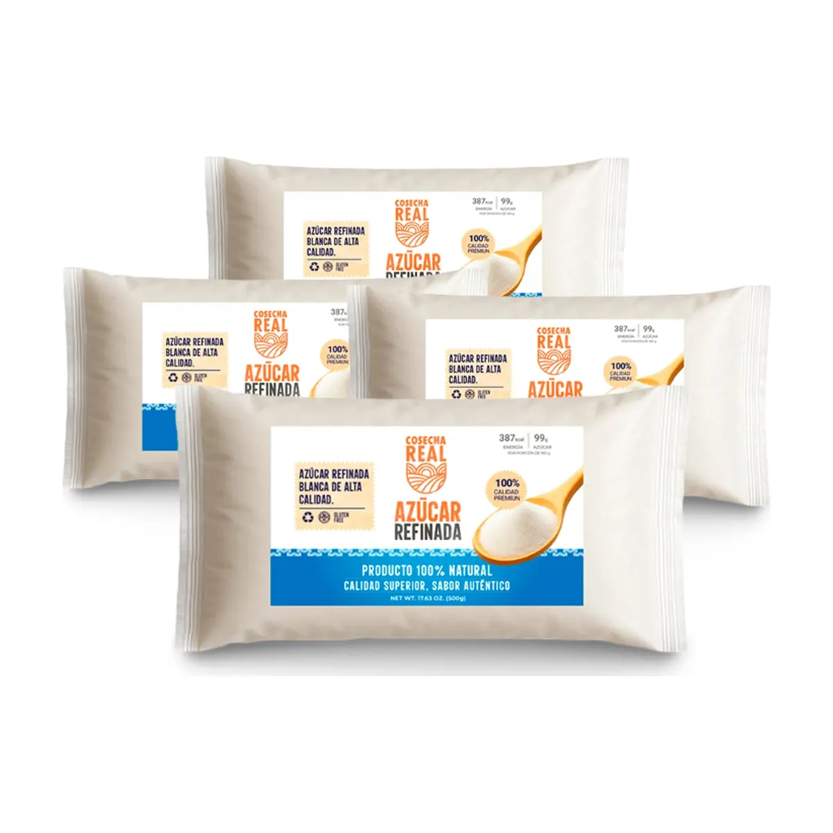 Azúcar blanca refinada Cosecha Real (4 x 500 g / 1.1 lb) - Imagen 1