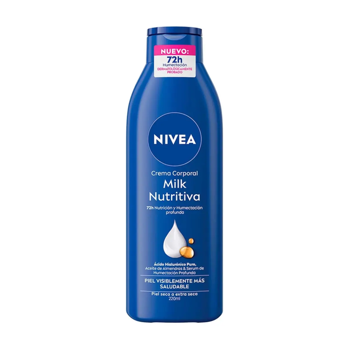 Crema corporal humectante 72 H Milk Nutritiva Nivea (220 ml)