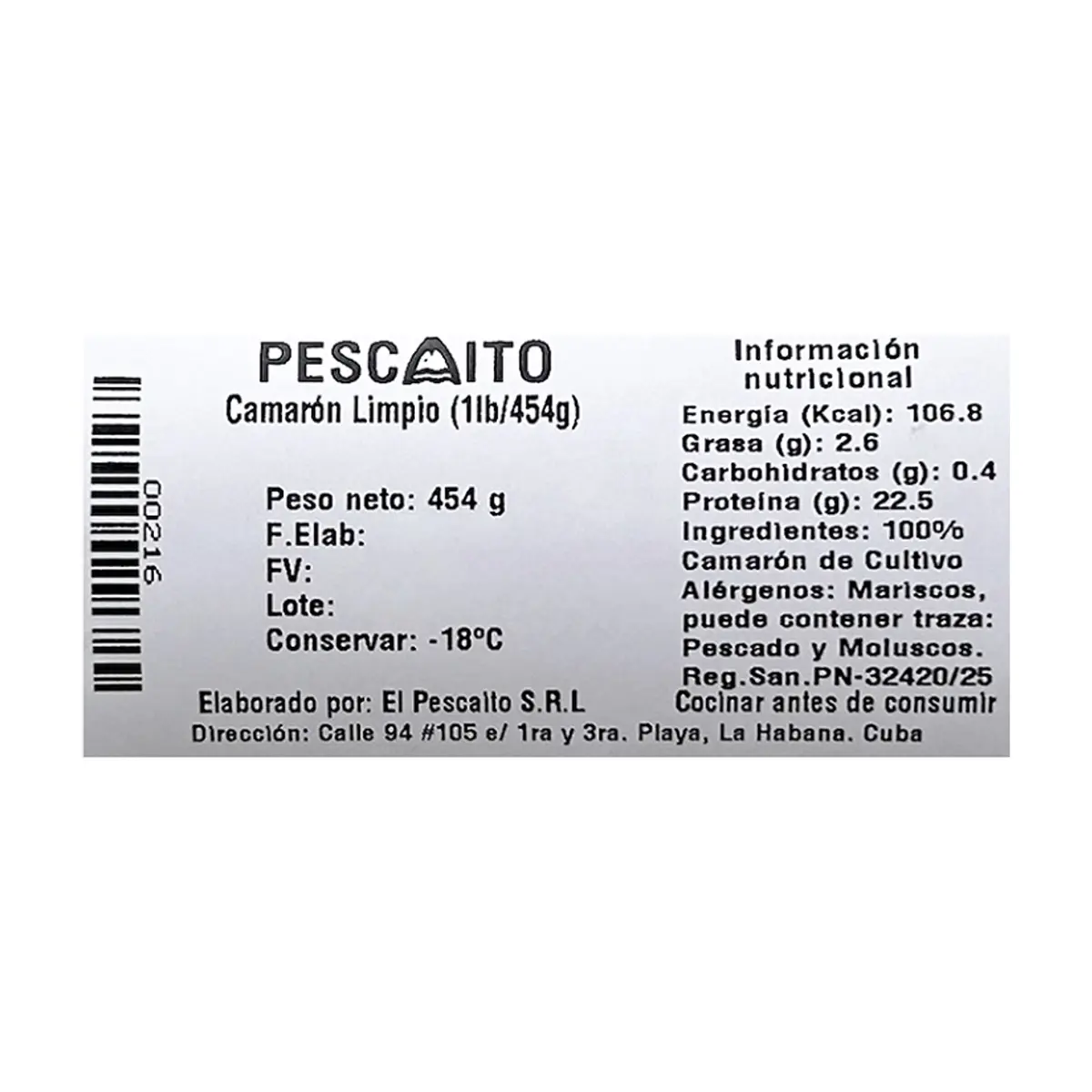Camarón limpio Pescaito (454 g / 1 lb) - Miniatura 4