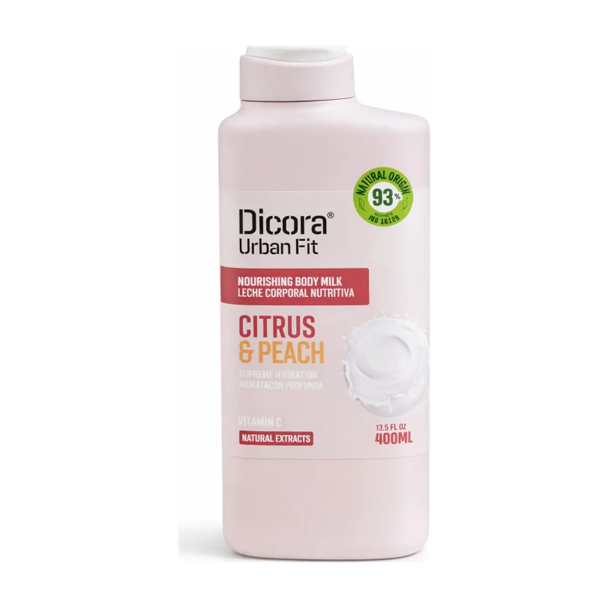 Crema corporal nutritiva de cítricos y melocotón Dicora Urban Fit (400 ml / 15,53 fl oz)