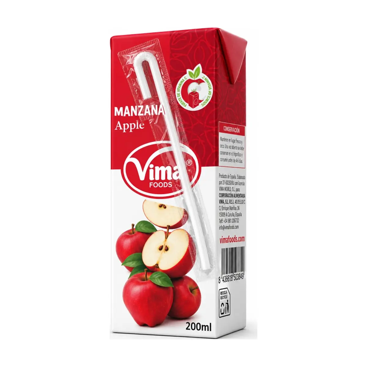 Néctar de manzana Vima Foods (6 x 200 ml) - Thumbnail 3