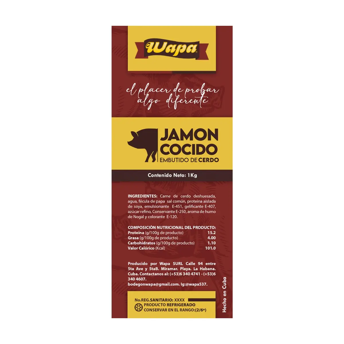 Jamón cocido Wapa (1 kg / 2.2 lb) - Thumbnail 2