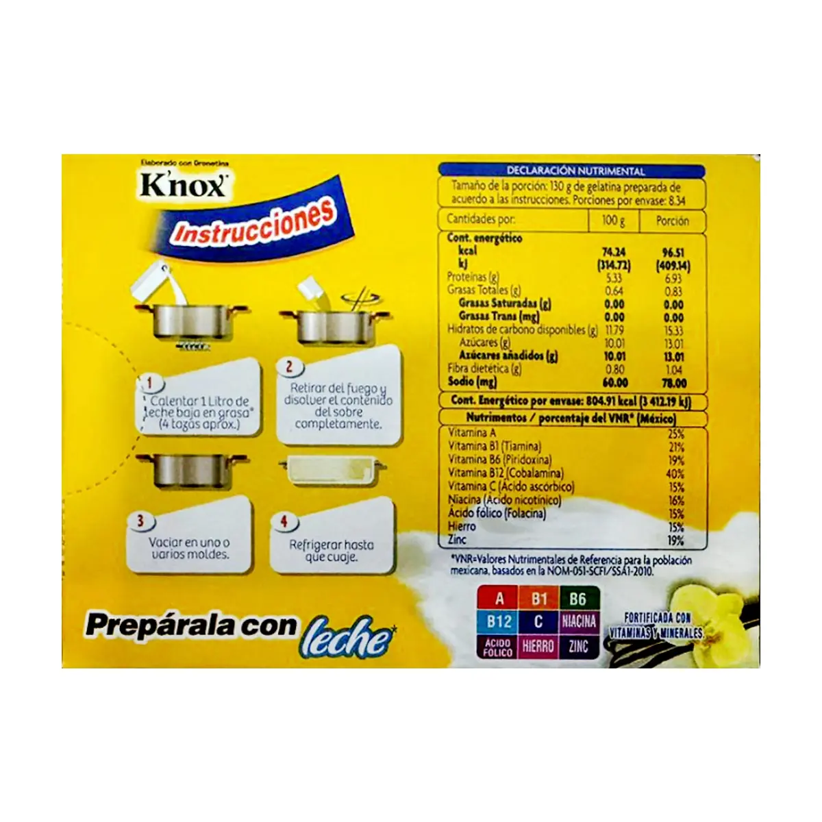 Polvo para preparar gelatina con leche sabor vainilla Pronto (84 g / 2.96 oz) - Thumbnail 3