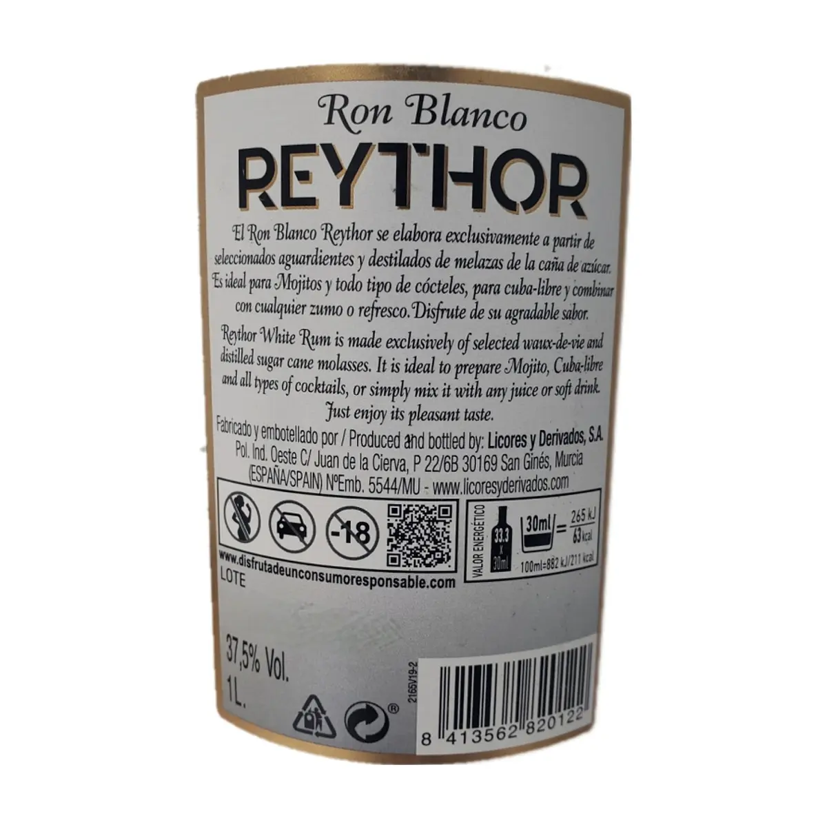 Ron blanco Reythor (1 L) - Thumbnail 3