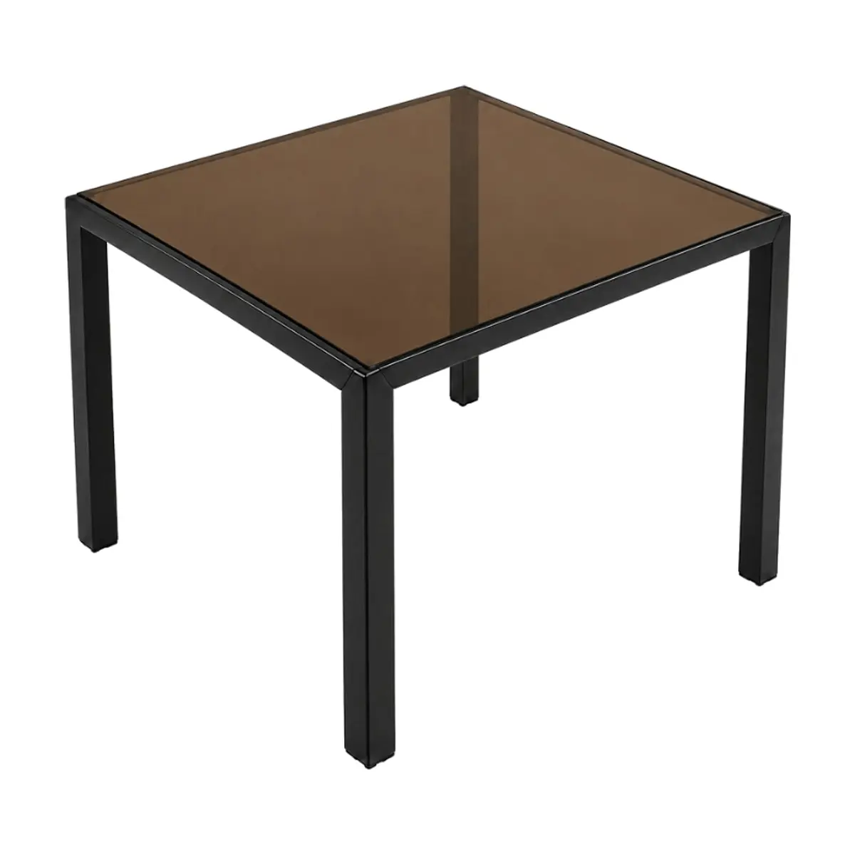 Mesa de comedor cuadrada con tablero de vidrio color negro Dowell - Thumbnail 4