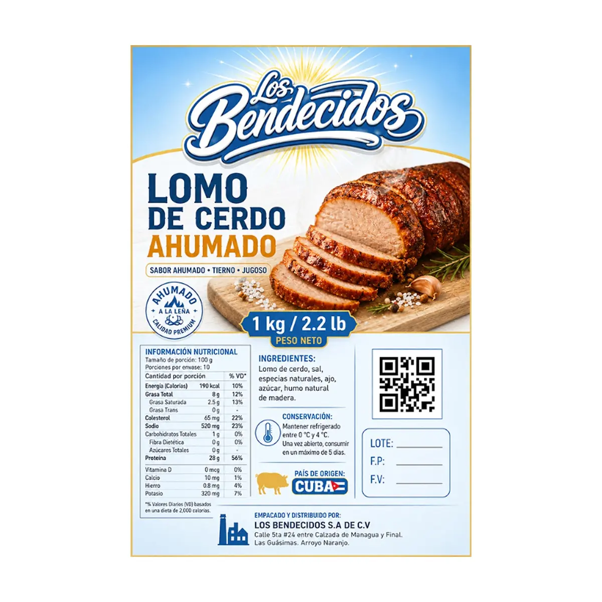 Lomo de cerdo ahumado Los Bendecidos (1kg / 2.2 lb) - Thumbnail 2