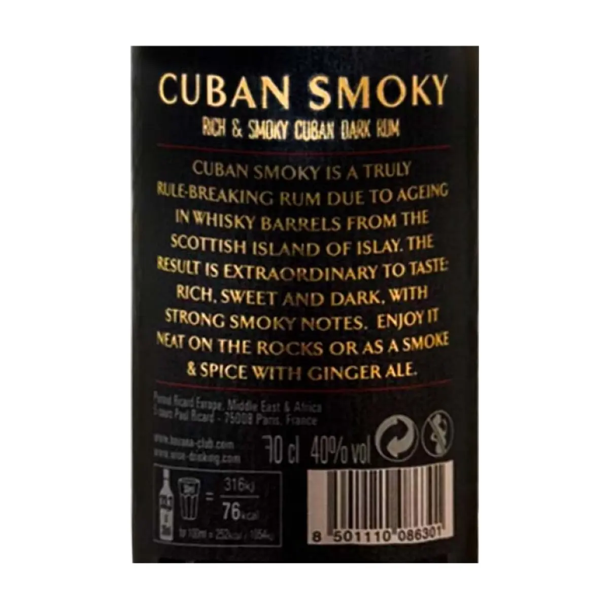 Ron Cuban Smoky Havana Club (700 ml) - Miniatura 3