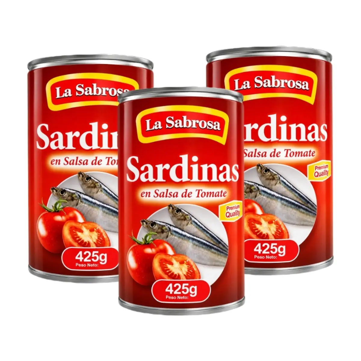 Sardinas en salsa de tomate La Sabrosa (3 x 425 g / 14.99 oz) - Imagen 1