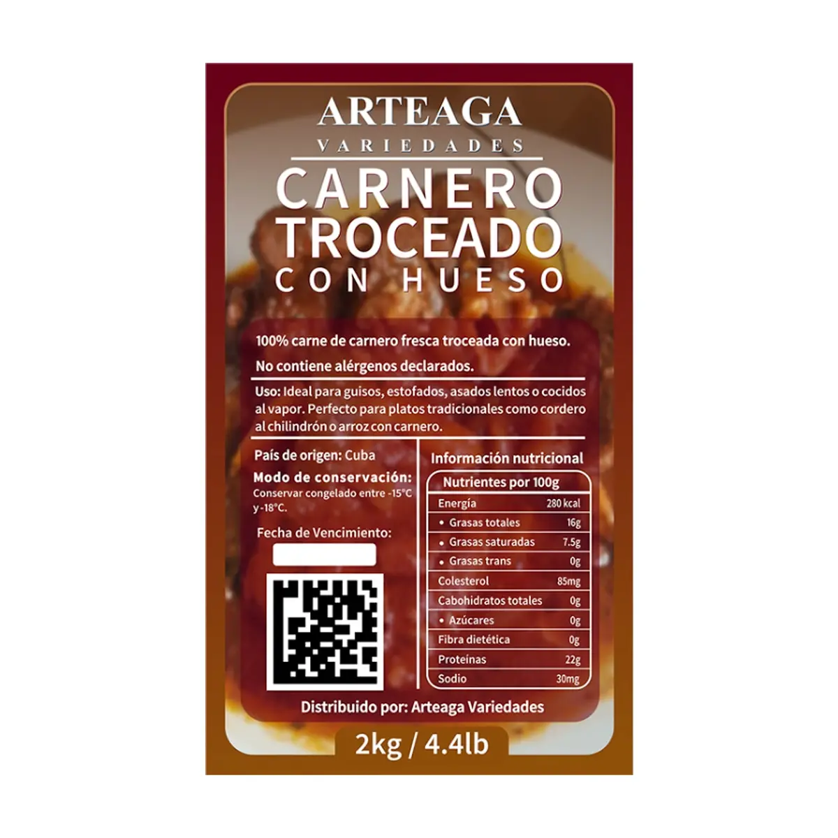 Carne de carnero troceada con hueso Arteaga Variedades (2 kg / 4.4 lb) - Thumbnail 2