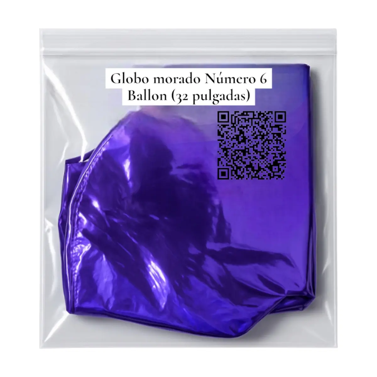 Globo morado Número 6 32 pulgadas Balloon - Thumbnail 2