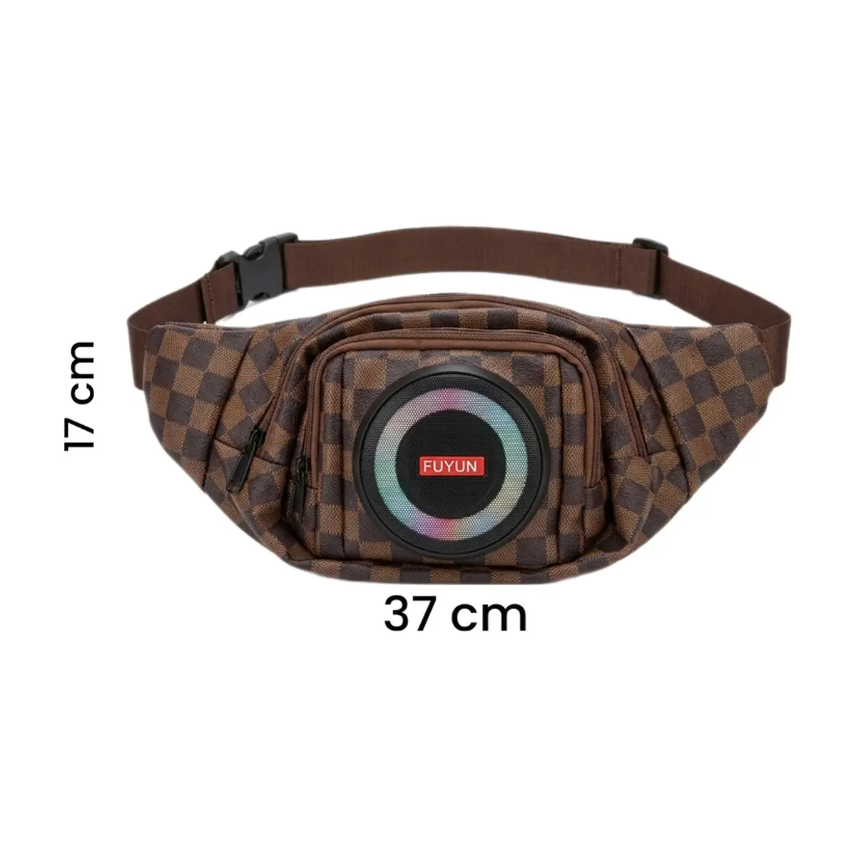 Riñonera con bocina bluetooth integrada carmelita con cuadro FUYHX - Thumbnail 2