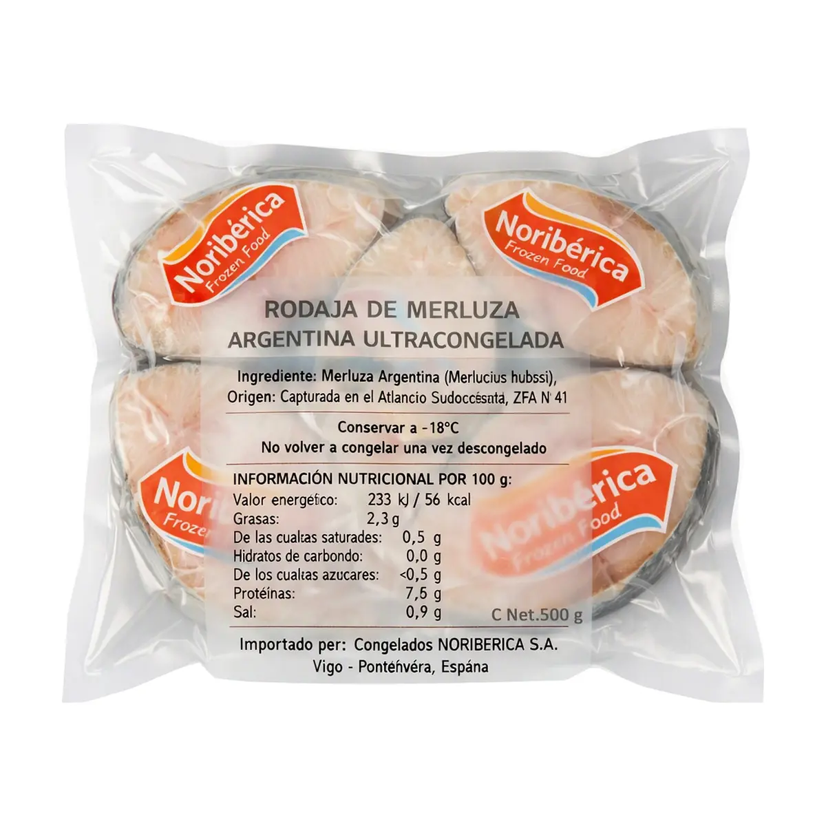 Rodaja de merluza argentina ultracongelada Noribérica (500 g / 1.1 lb) - Miniatura 2