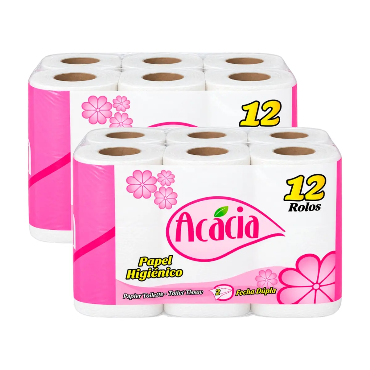 Papel sanitario doméstico doble hoja Acácia (2 x 12 U)