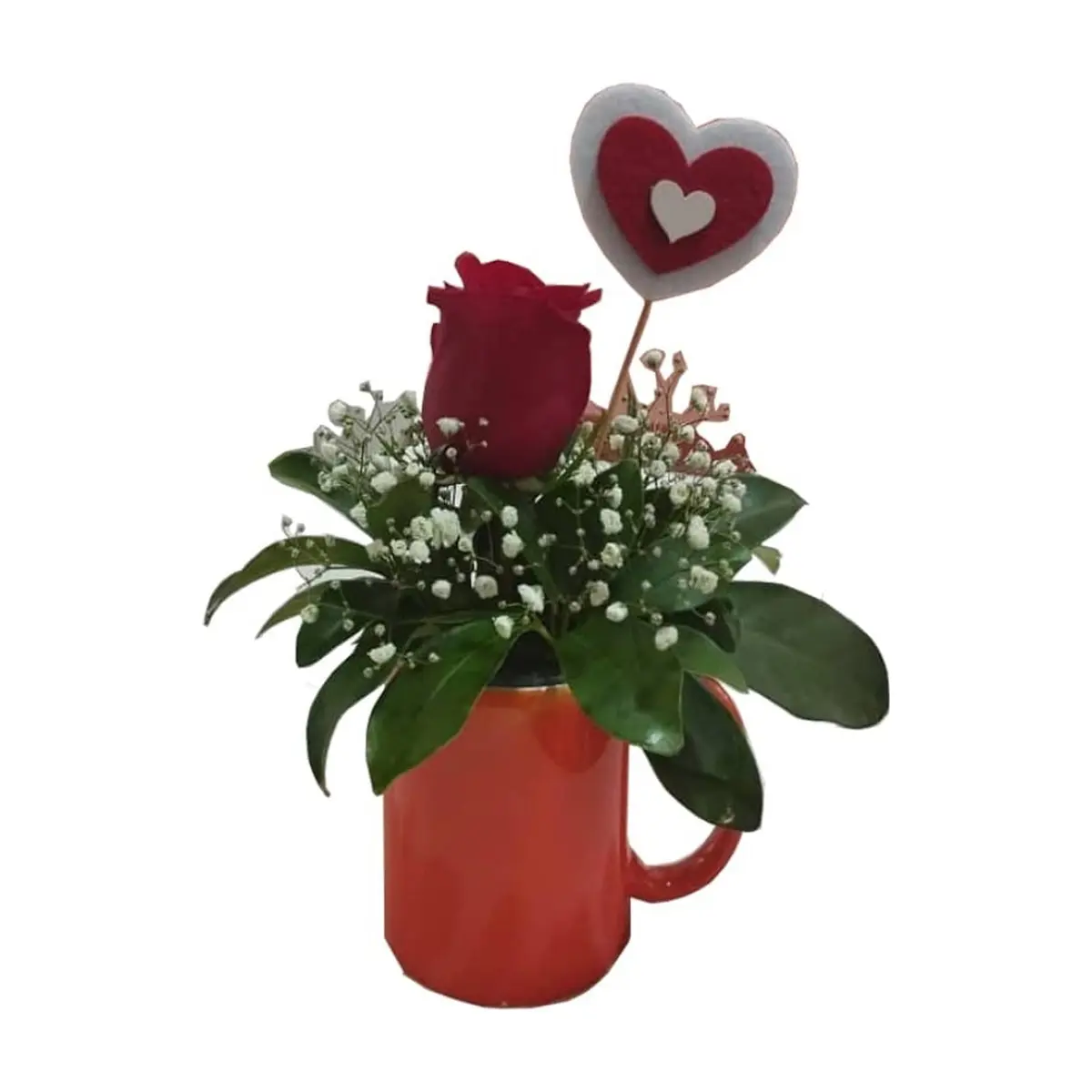 Jarrita con una rosa para regalo