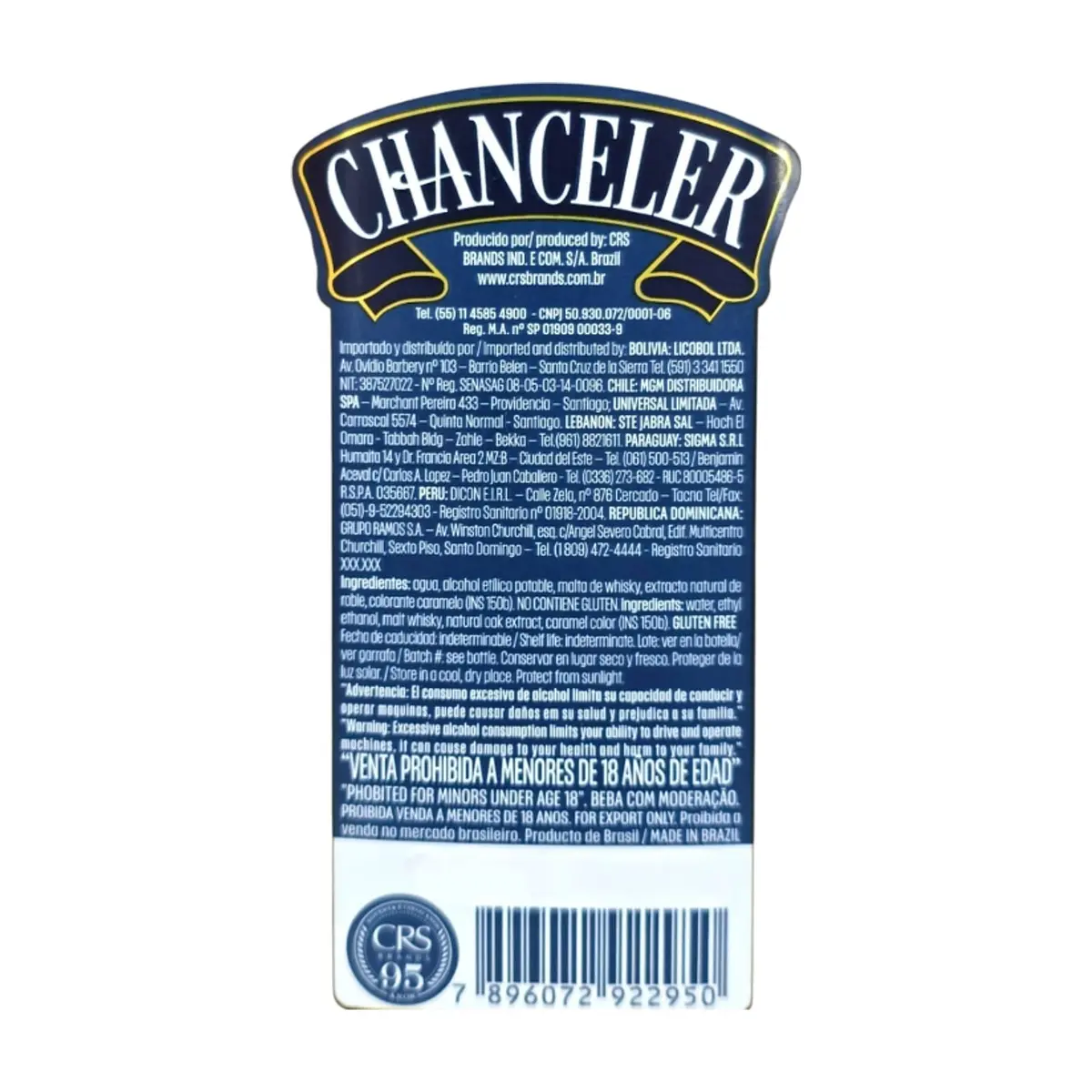 Whisky edición especial etiqueta dorada Chanceler (1 L) - Thumbnail 2