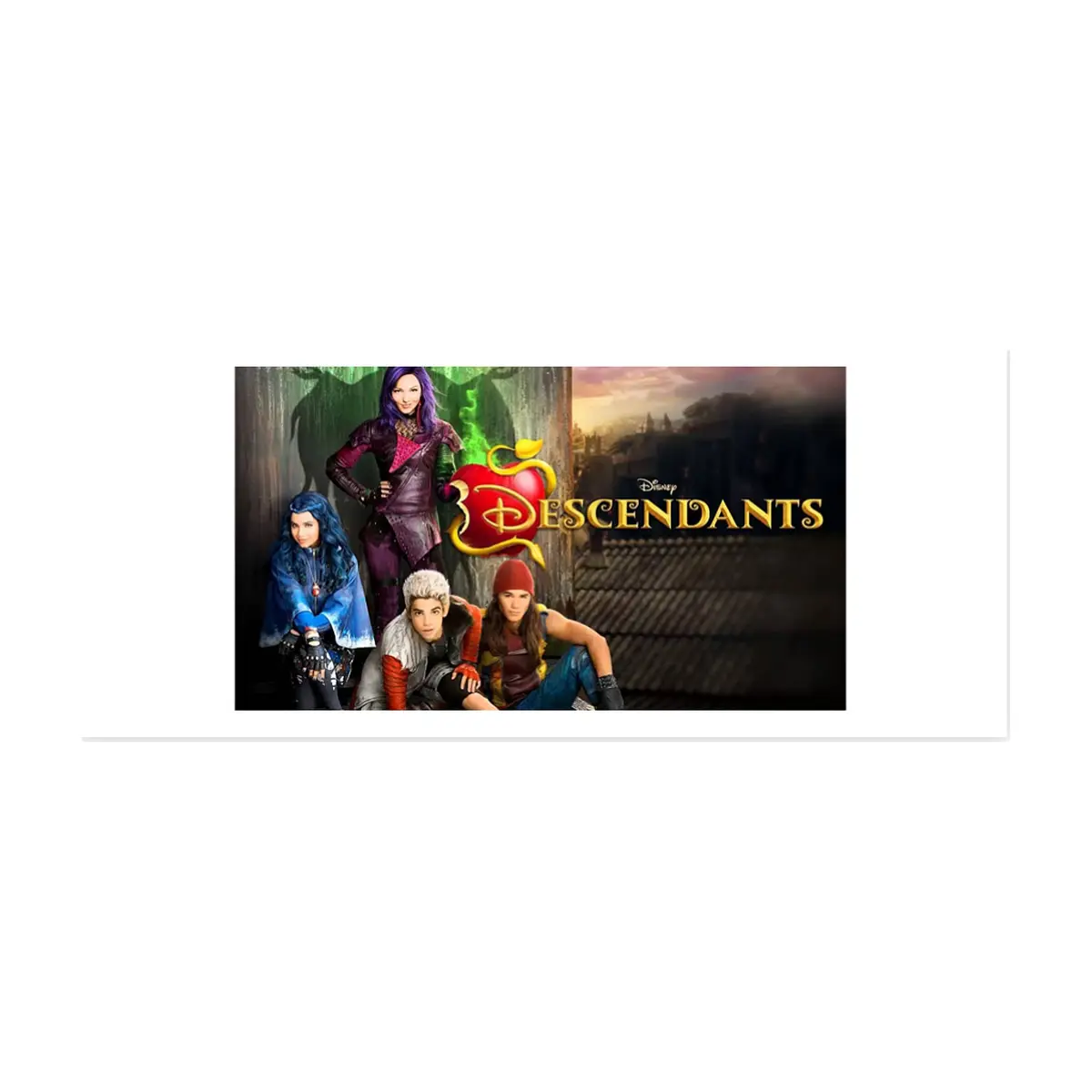 Jarra blanca y amarilla de cerámica con diseño impreso tema Los descendientes - Thumbnail 2