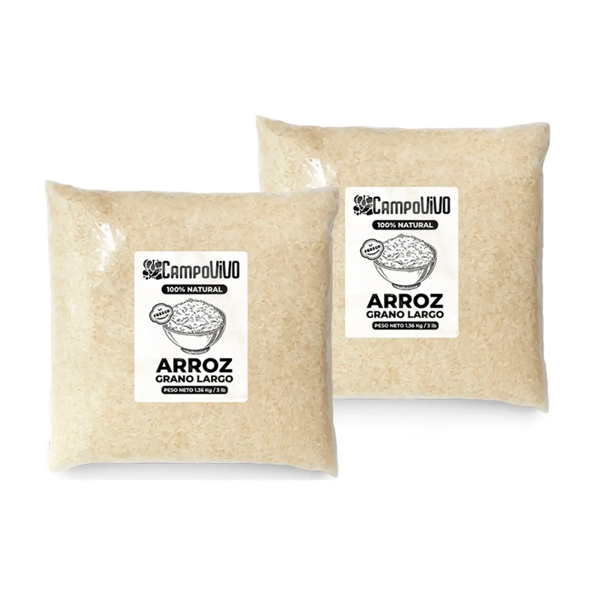 Arroz de grano largo Campo Vivo (2 x 1.36 kg / 3 lb)