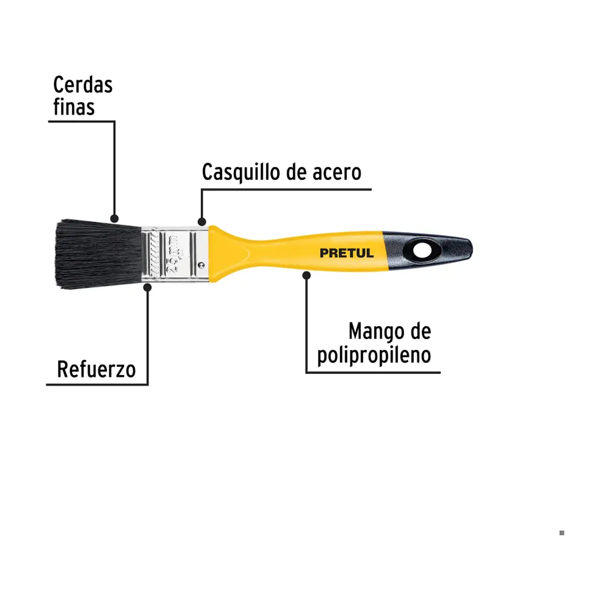 Brocha para pintar de 1" Pretul 21524 - Thumbnail 4