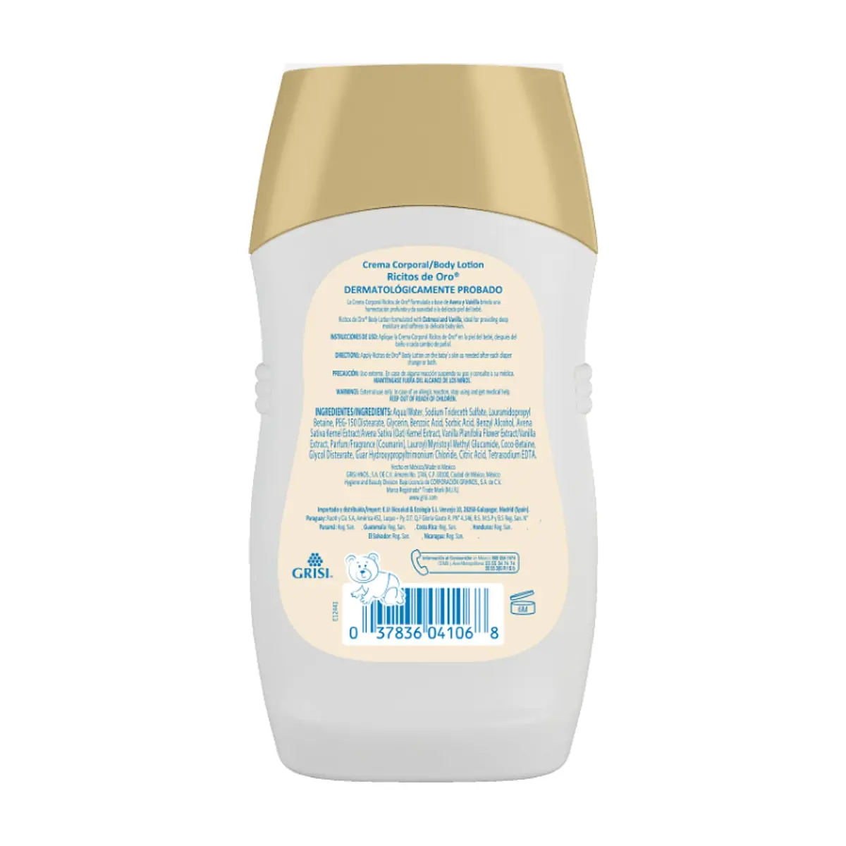 Crema corporal para bebé avena y vainilla Ricitos de Oro (250 ml / 8.4 fl oz) - Thumbnail 2