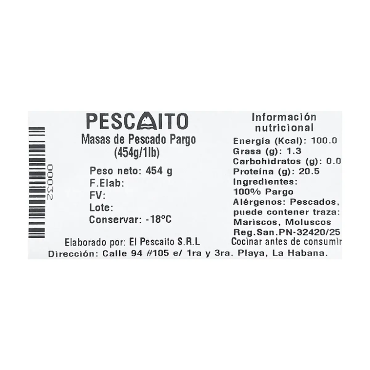 Masas de pescado pargo Pescaito (454 g / 1 lb) - Thumbnail 4