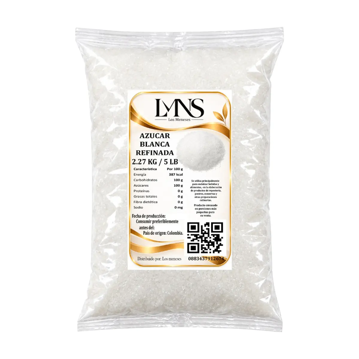 Azúcar blanca refina Los Meneses (2.27 kg / 5 lb)