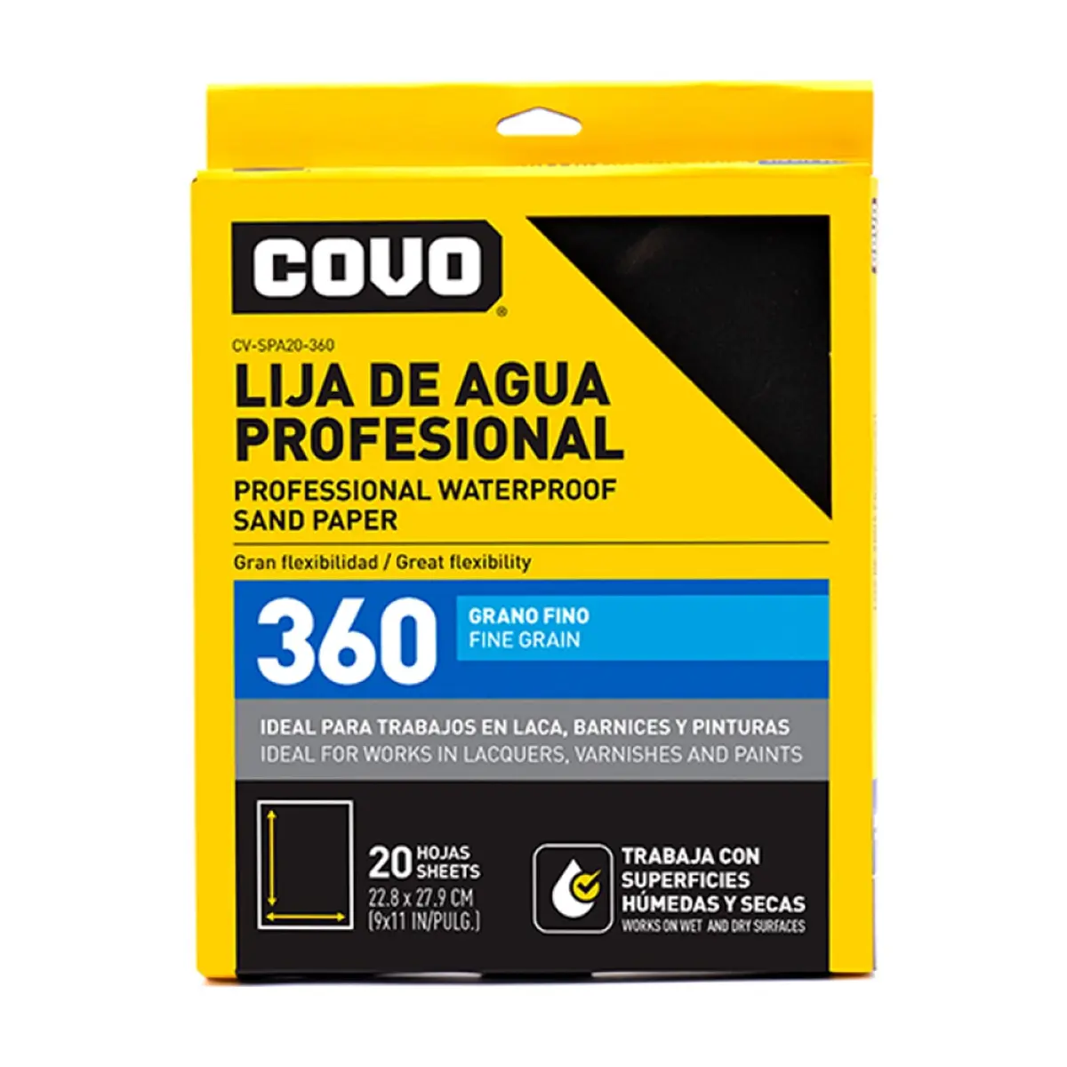 Lijas de agua profesional grano fino 360 (20 U)