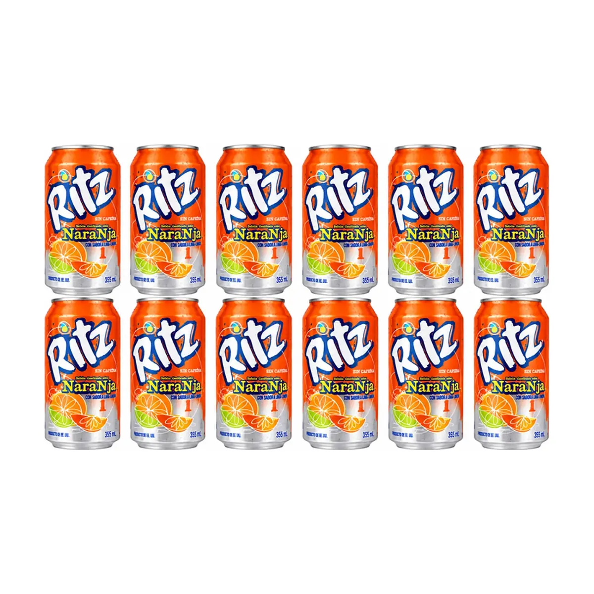 Refresco gaseado sabor naranja Ritz (12 x 355 ml / 12 oz)