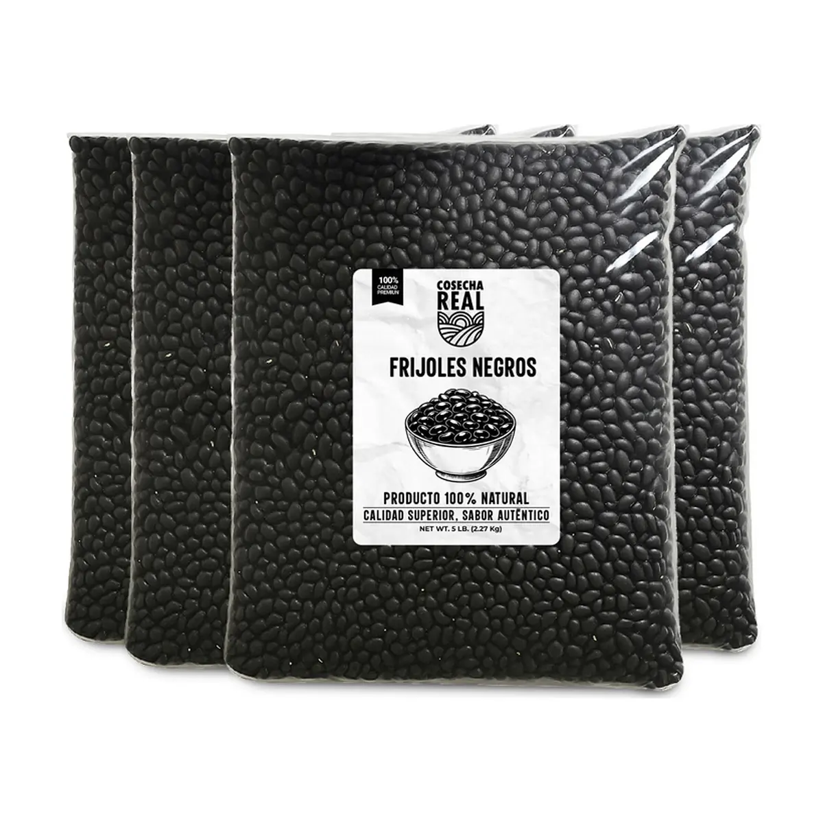 Frijoles negros Cosecha Real (4 x 2.27 kg / 5 lb)