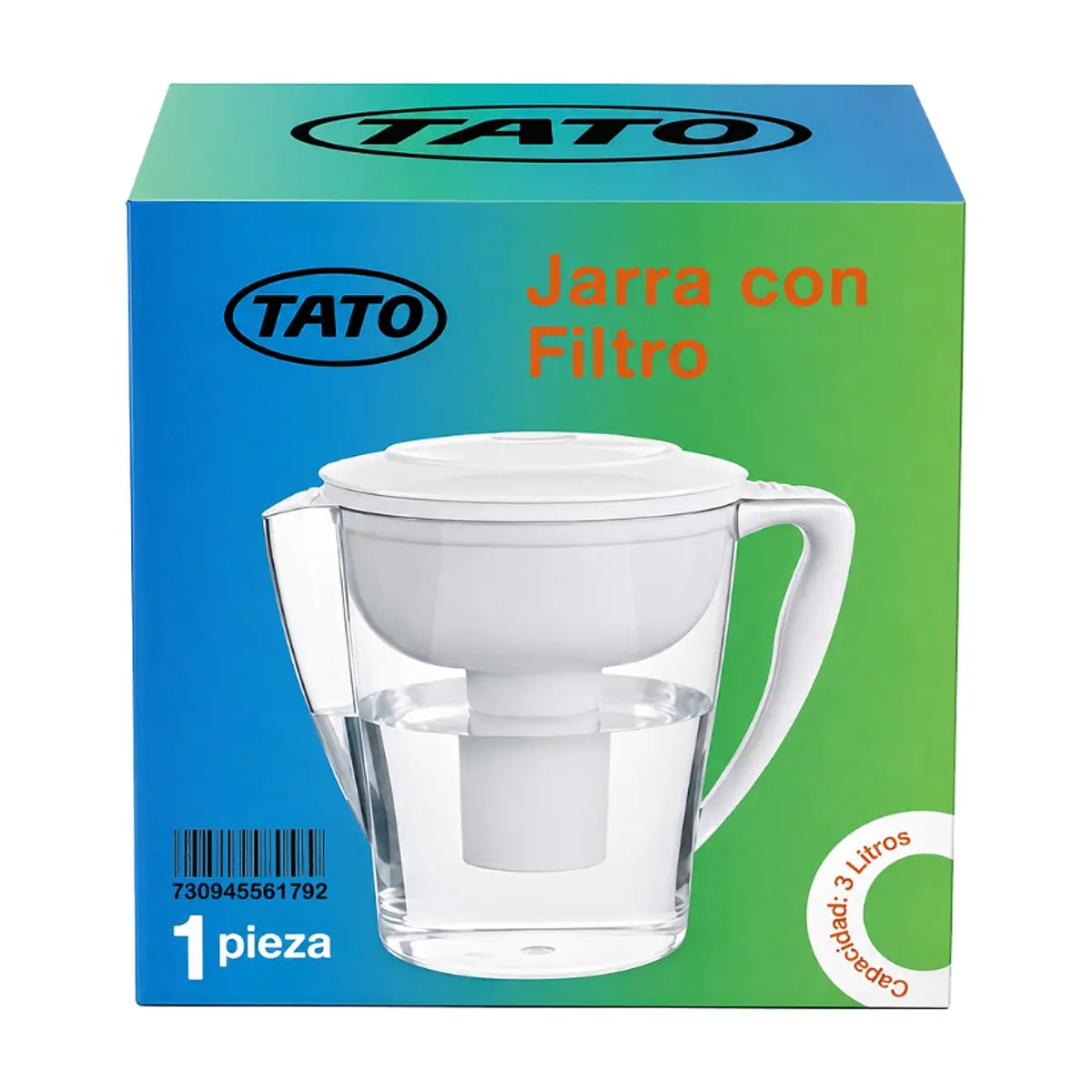 Jarra con filtro transparente de 3 L TATO TC-CPF5 - Thumbnail 2