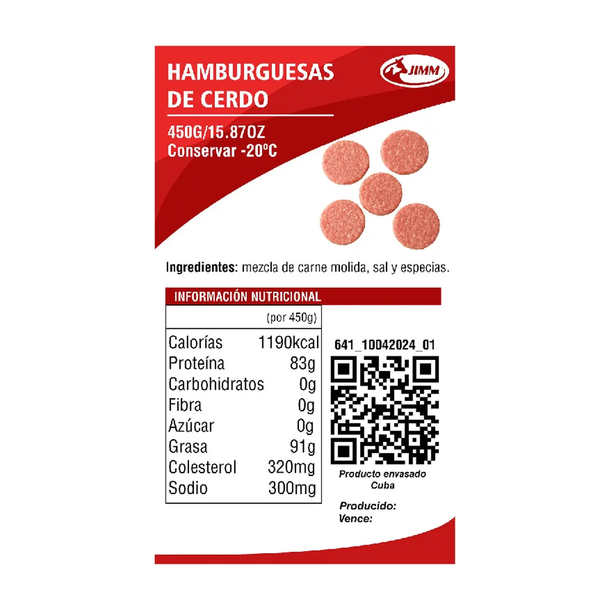Hamburguesas de cerdo Jimm (450 g / 15.87 oz) - Miniatura 4