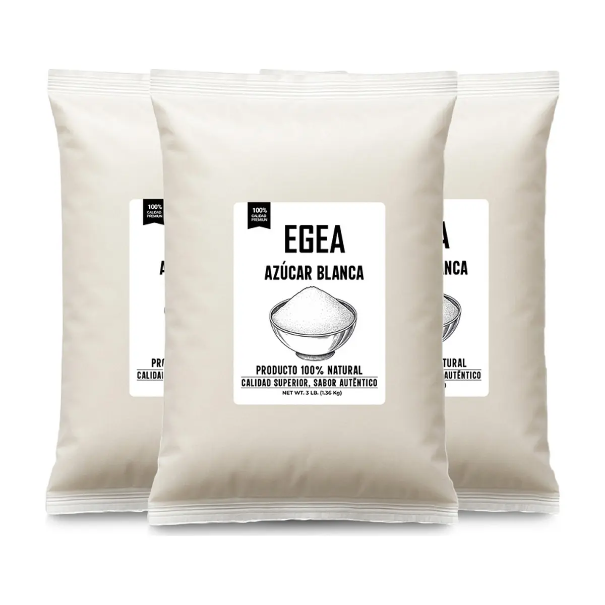 Azúcar blanca EGEA (3 x 1.36 kg / 3 lb)