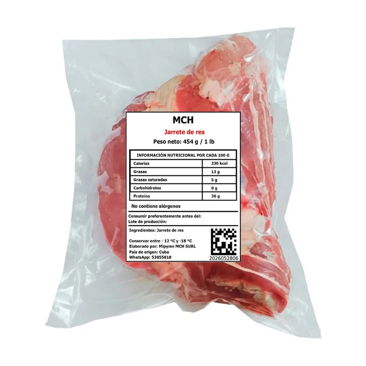 Jarrete de res MCH (454 g / 1 lb)