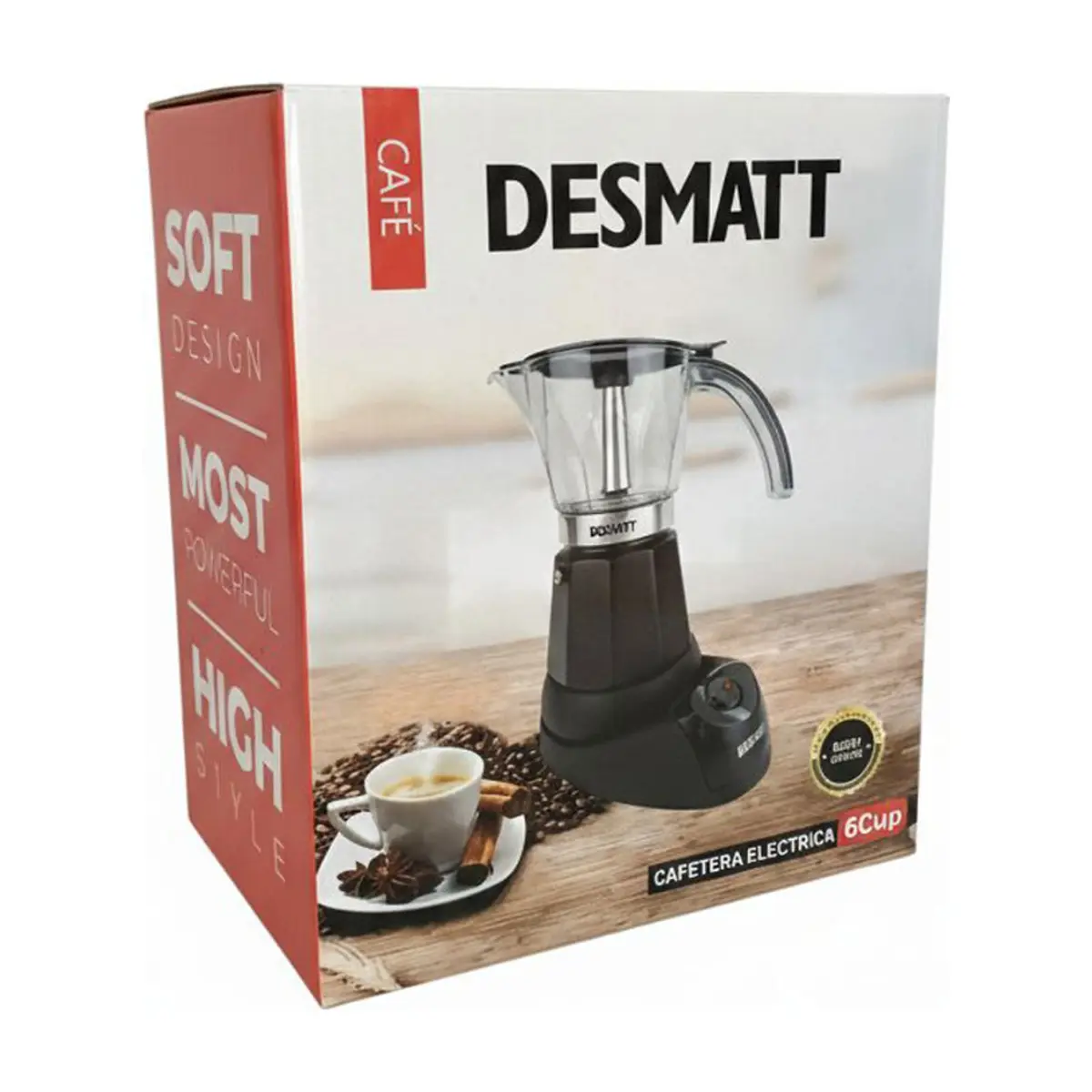 Cafetera eléctrica negra de 6 tazas Desmatt KCM-006 - Miniatura 4
