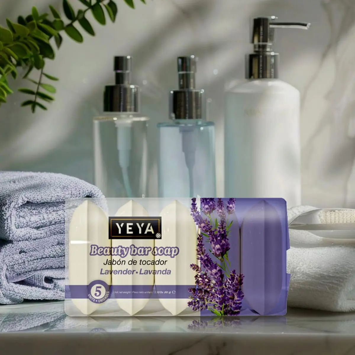 Jabón de tocador de lavanda YEYA (5 x 60 g / 2.12 oz) - Miniatura 4