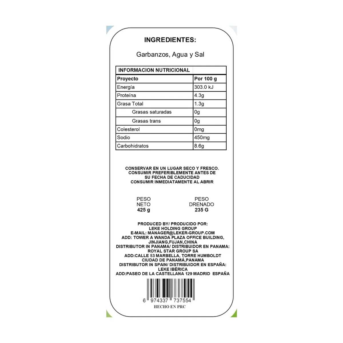 Garbanzos en salmuera Sabrosísimo (425 g / 15 oz) - Miniatura 4