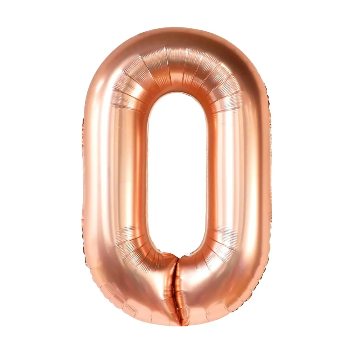 Globo rosa oro Número 0 Ballon (16 pulgadas)