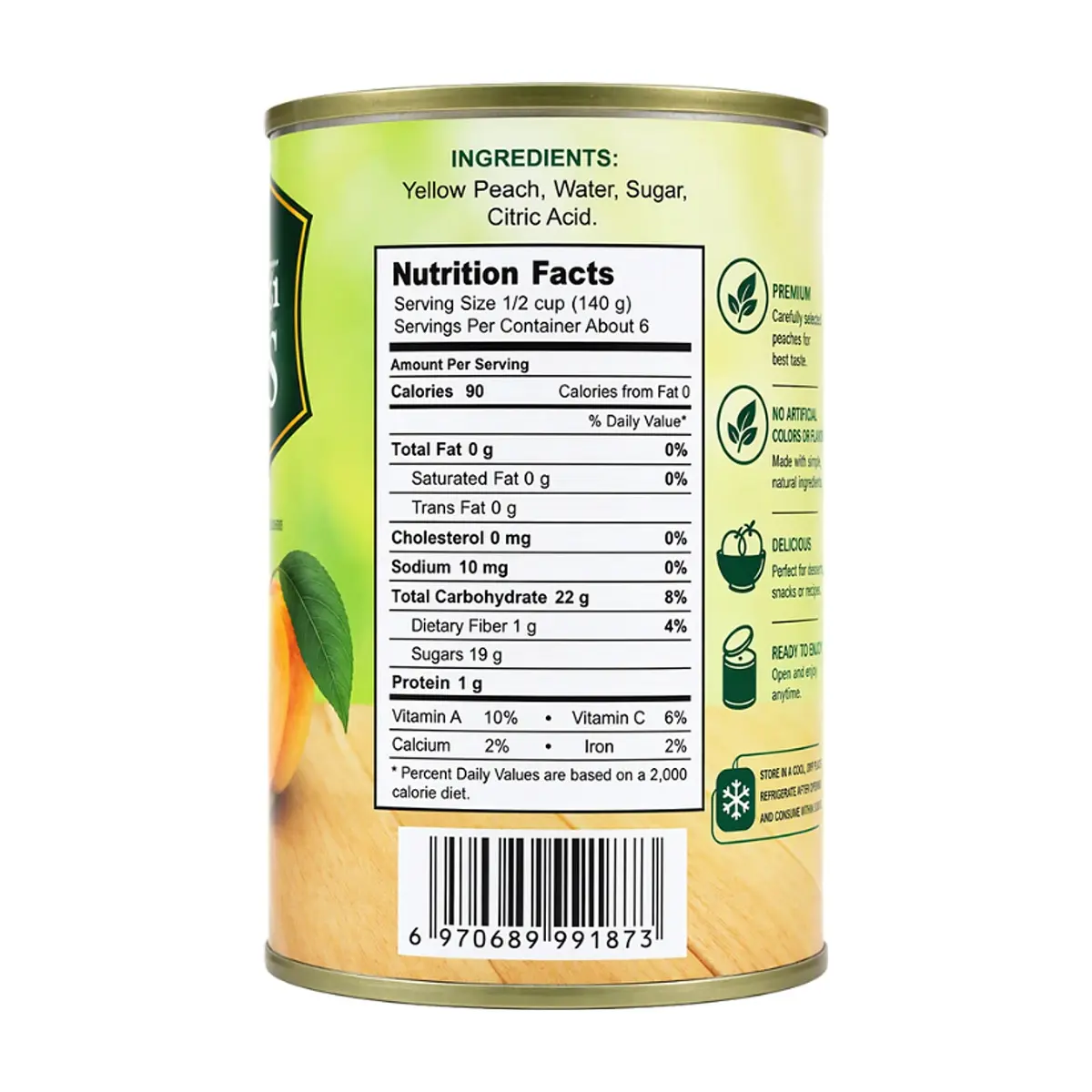 Mitades de melocotón amarillo en almíbar ligero Marwa (425 g / 14.99 oz) - Miniatura 2