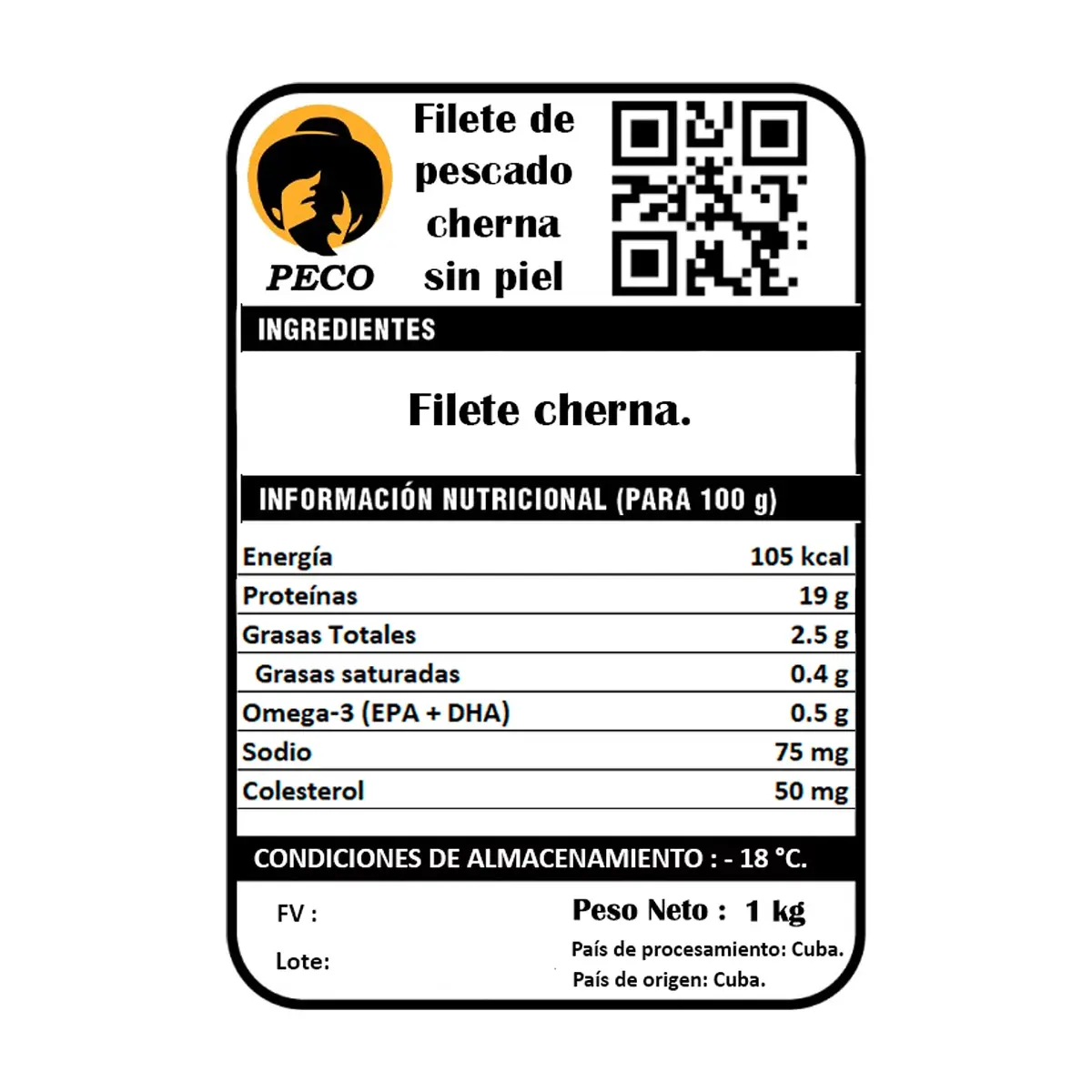 Filete de pescado cherna sin piel Peco (1 kg / 2.2 lb) - Thumbnail 3